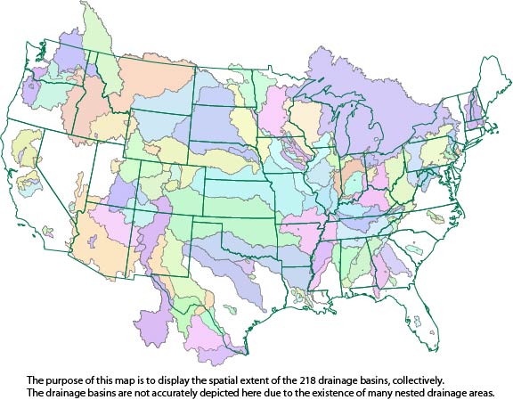 Drainage Basins Used for Assessing Trends in Concentration of