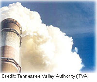 Power plants produce sulfur dioxide.