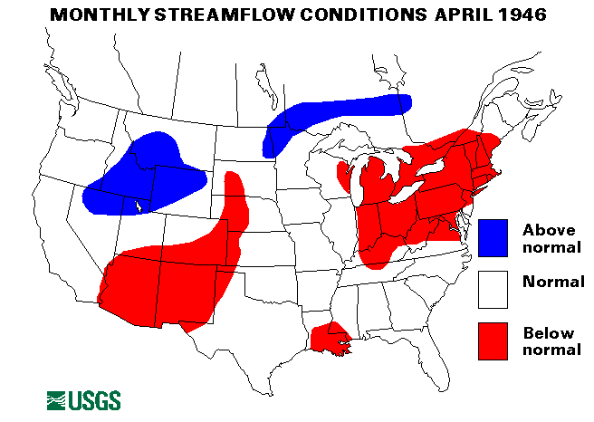 National Water Conditions Surface Water Conditions Map - April 1946