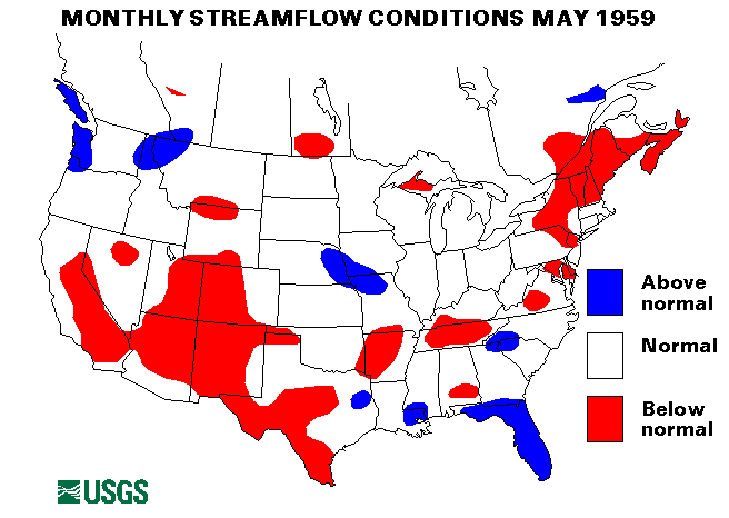 National Water Conditions Surface Water Conditions Map - May 1959