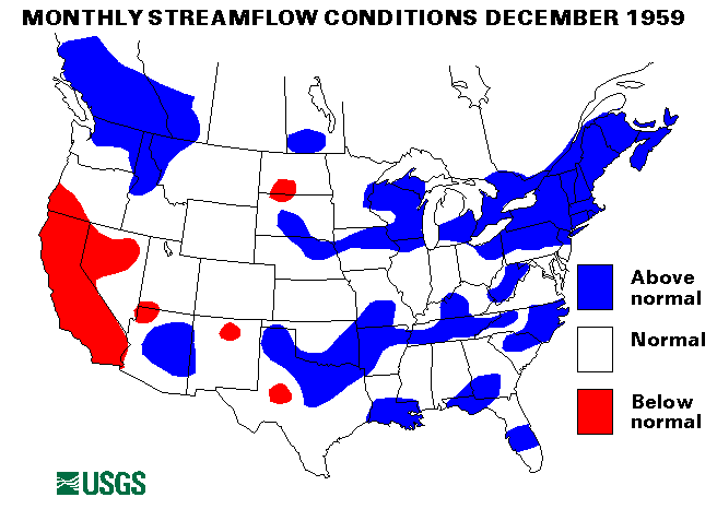 National Water Conditions Surface Water Conditions Map - December 1959