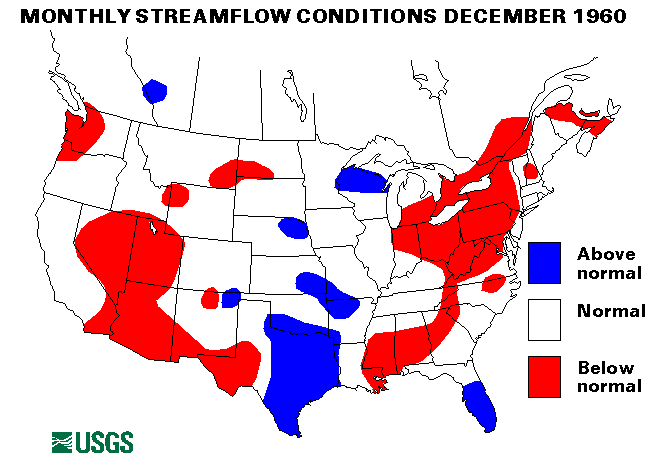 National Water Conditions Surface Water Conditions Map - December 1960