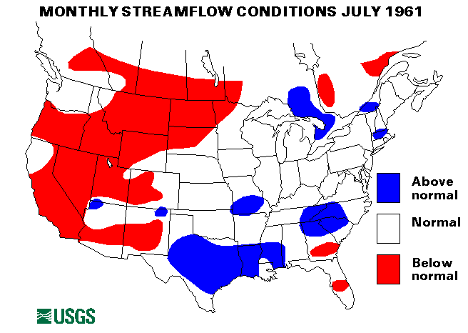 National Water Conditions Surface Water Conditions Map - July 1961