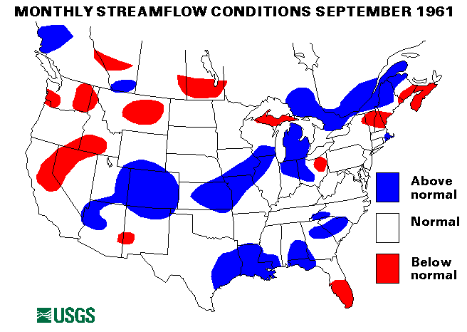 National Water Conditions Surface Water Conditions Map - September 1961