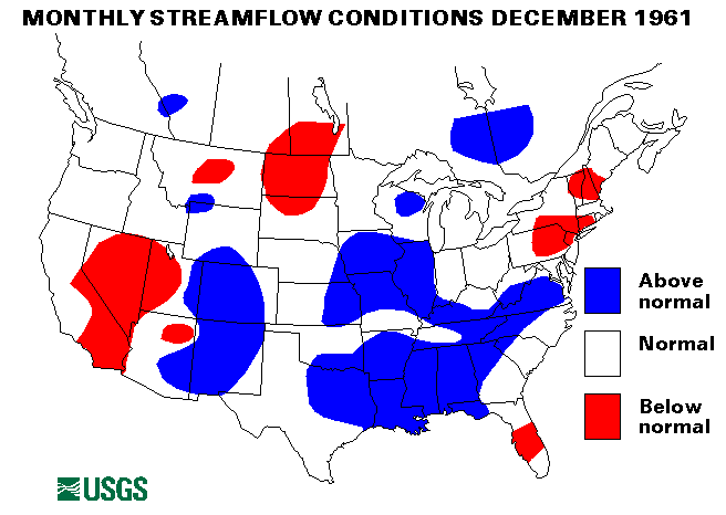 National Water Conditions Surface Water Conditions Map - December 1961