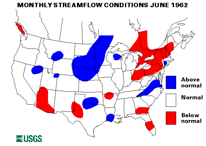 National Water Conditions Surface Water Conditions Map - June 1962