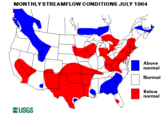 National Water Conditions Surface Water Conditions Map - July 1964