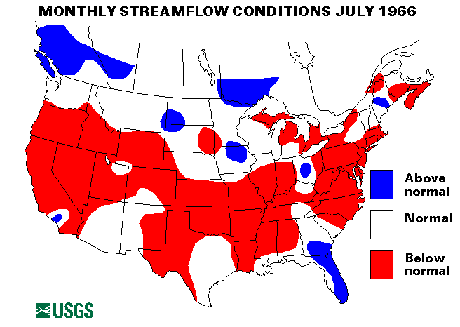National Water Conditions Surface Water Conditions Map - July 1966