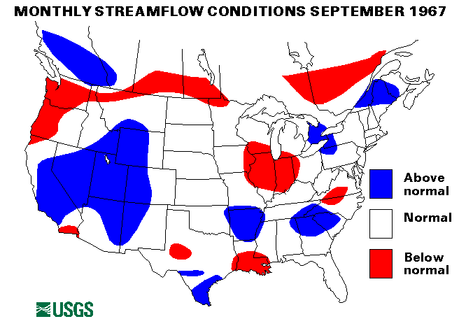 National Water Conditions Surface Water Conditions Map - September 1967