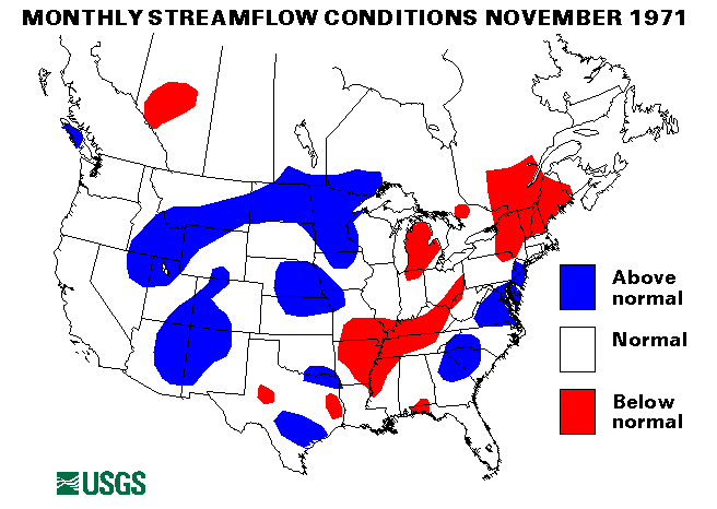 National Water Conditions Surface Water Conditions Map - November 1971