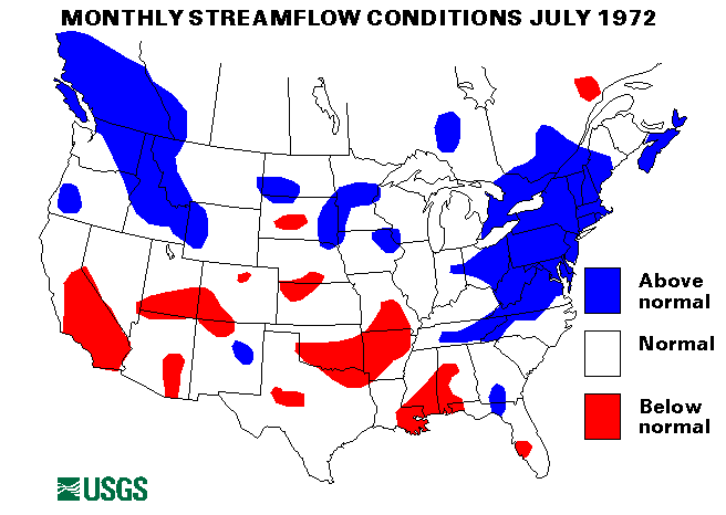 National Water Conditions Surface Water Conditions Map - July 1972