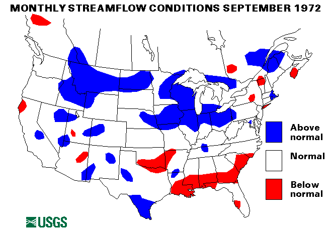 National Water Conditions Surface Water Conditions Map - September 1972