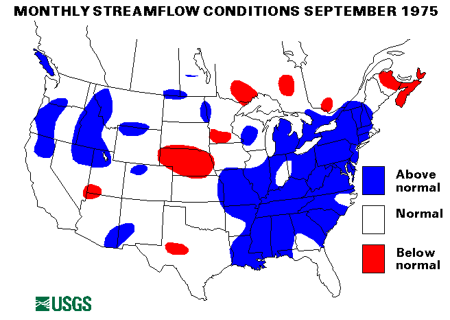 National Water Conditions Surface Water Conditions Map - September 1975