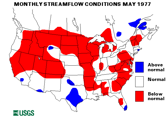 National Water Conditions Surface Water Conditions Map - May 1977