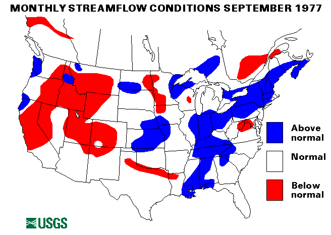 National Water Conditions Surface Water Conditions Map - September 1977