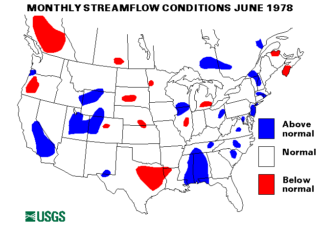 National Water Conditions Surface Water Conditions Map - June 1978