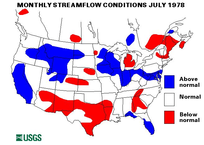 National Water Conditions Surface Water Conditions Map - July 1978