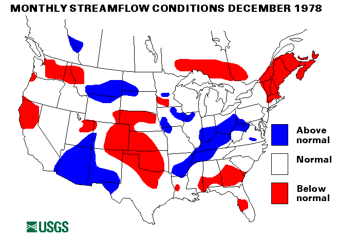 National Water Conditions Surface Water Conditions Map - December 1978