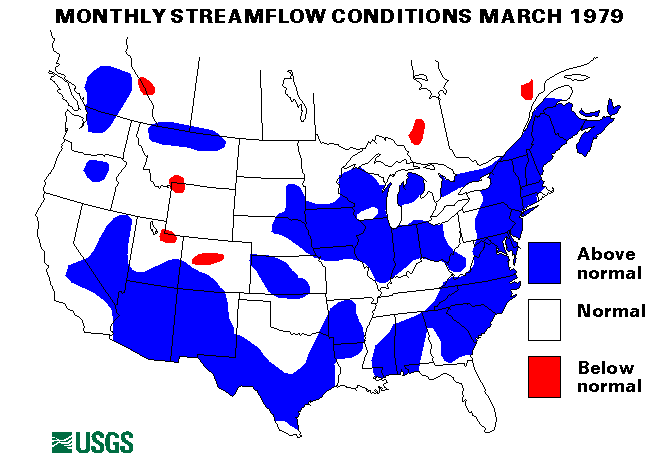 National Water Conditions Surface Water Conditions Map - March 1979