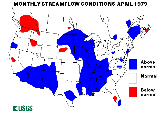 National Water Conditions Surface Water Conditions Map - April 1979