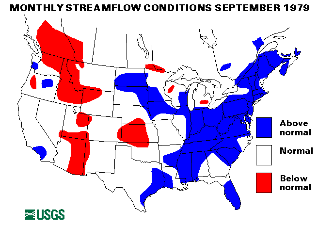 National Water Conditions Surface Water Conditions Map - September 1979