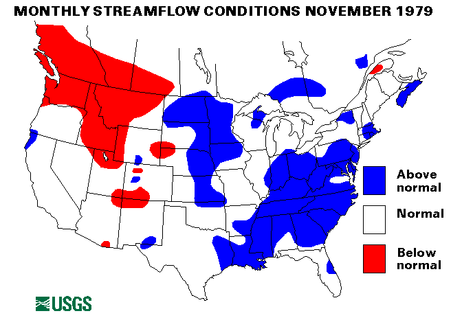 National Water Conditions Surface Water Conditions Map - November 1979