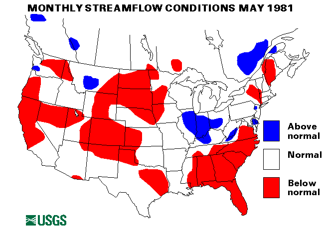 National Water Conditions Surface Water Conditions Map - May 1981