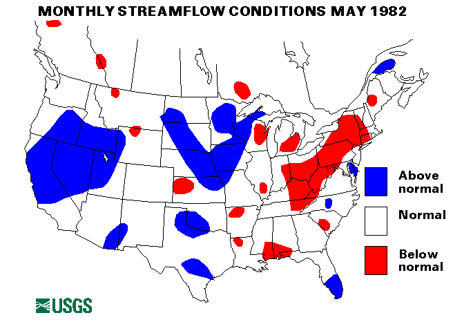 National Water Conditions Surface Water Conditions Map - May 1982
