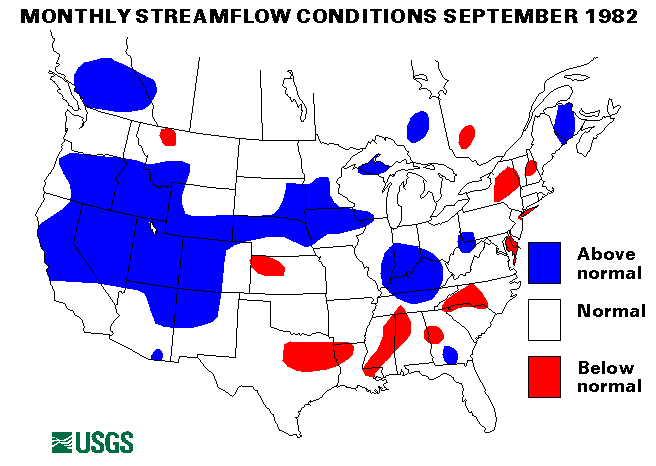 National Water Conditions Surface Water Conditions Map - September 1982