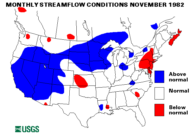 National Water Conditions Surface Water Conditions Map - November 1982