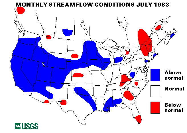 National Water Conditions Surface Water Conditions Map - July 1983