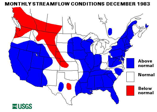 National Water Conditions Surface Water Conditions Map - December 1983