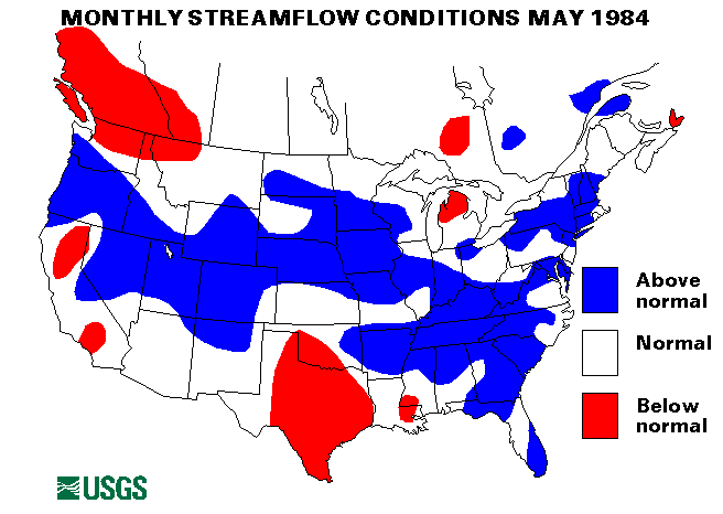 National Water Conditions Surface Water Conditions Map - May 1984