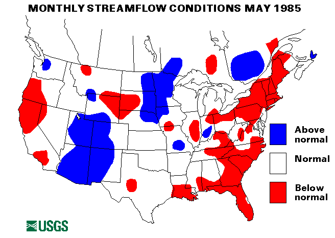 National Water Conditions Surface Water Conditions Map - May 1985