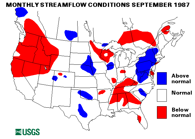 National Water Conditions Surface Water Conditions Map - September 1987