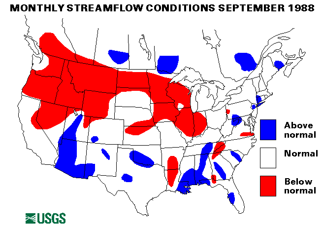 National Water Conditions Surface Water Conditions Map - September 1988