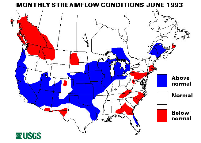 National Water Conditions Surface Water Conditions Map - June 1993