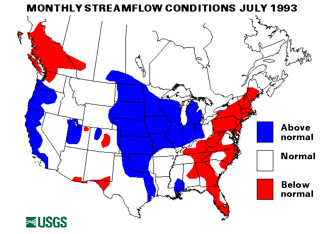 National Water Conditions Surface Water Conditions Map - July 1993