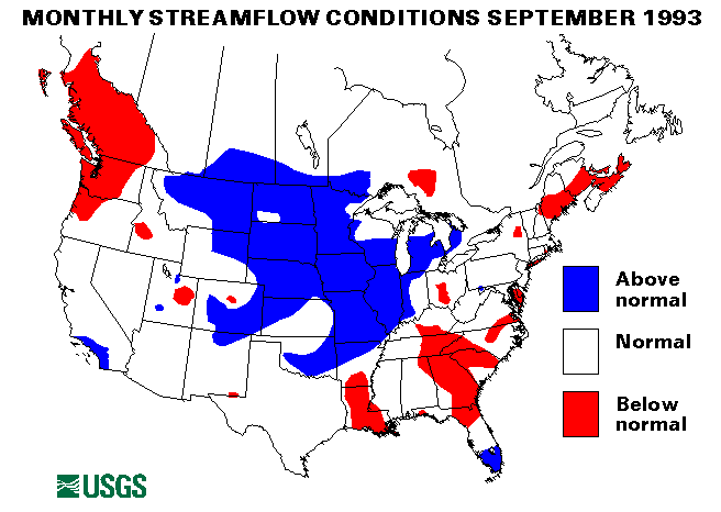 National Water Conditions Surface Water Conditions Map -
September 1993
