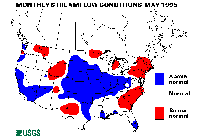 National Water Conditions Surface Water Conditions Map - May 1995