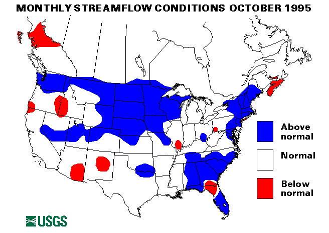 National Water Conditions Surface Water Conditions Map - October 1995
