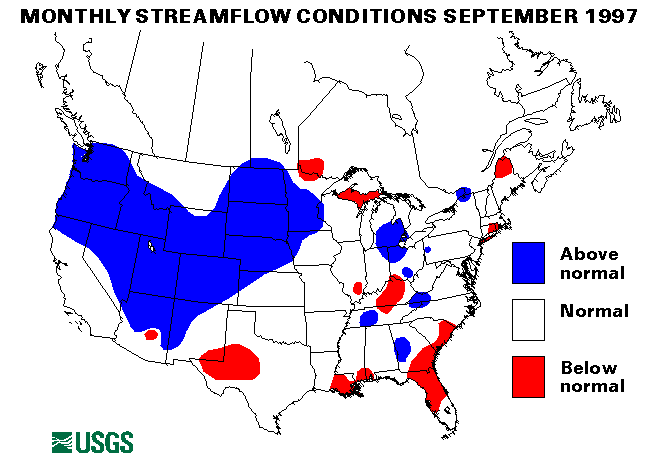 National Water Conditions Surface Water Conditions Map - September 1997