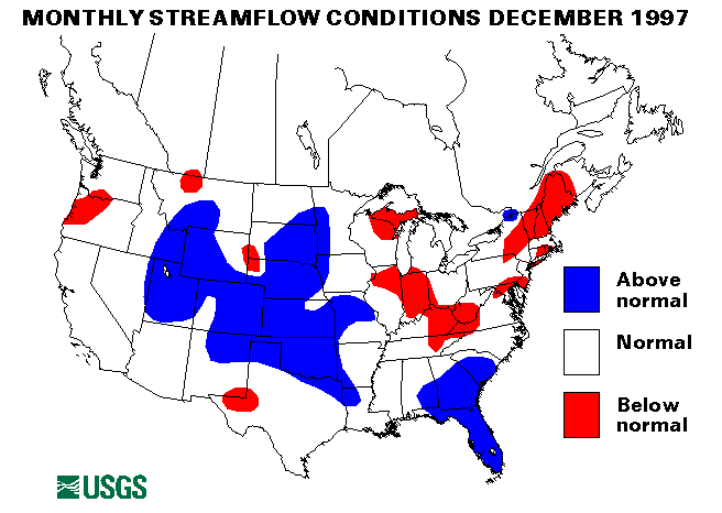 National Water Conditions Surface Water Conditions Map - December 1997