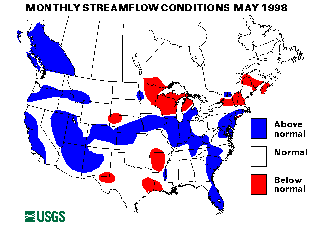 National Water Conditions Surface Water Conditions Map - May 1998
