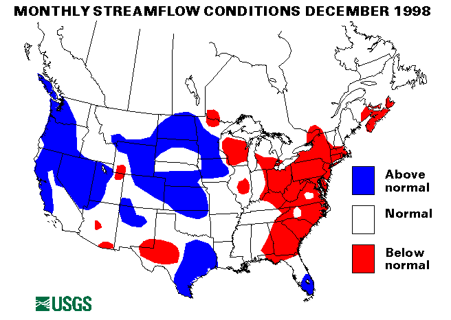 National Water Conditions Surface Water Conditions Map - December 1998