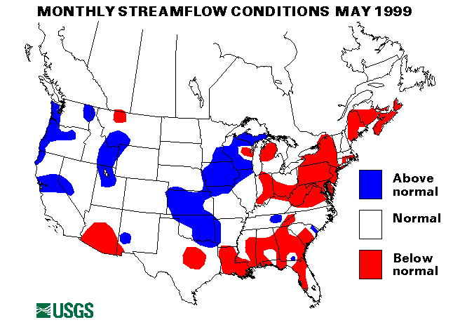 National Water Conditions Surface Water Conditions Map - May 1999
