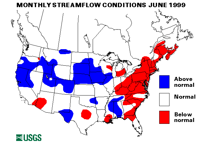 National Water Conditions Surface Water Conditions Map - June 1999