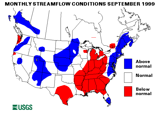 National Water Conditions Surface Water Conditions Map - September 1999