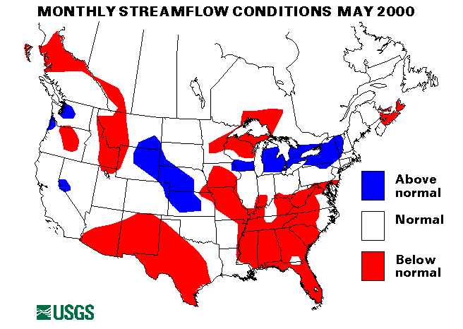 National Water Conditions Surface Water Conditions Map - May 2000
