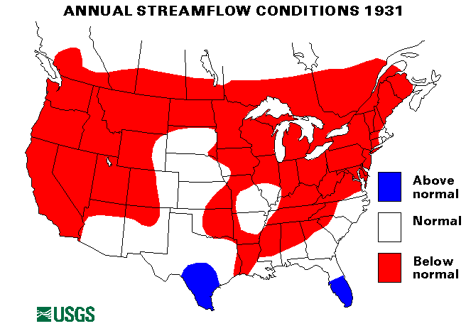 National Water Conditions Map - water year 1931
